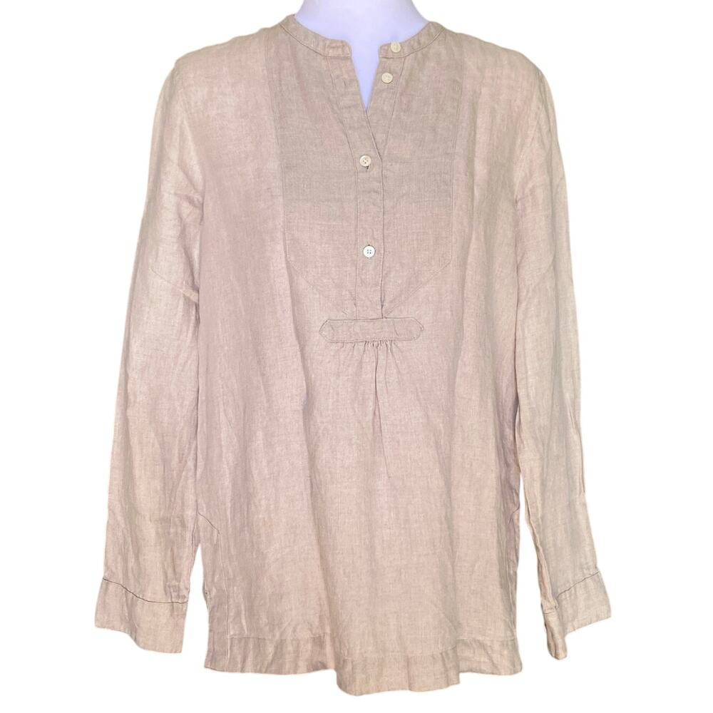 Baird McNutt Irish Linen for J, Crew Women's Henley/Popover Shirt Size 2 (XS/S)